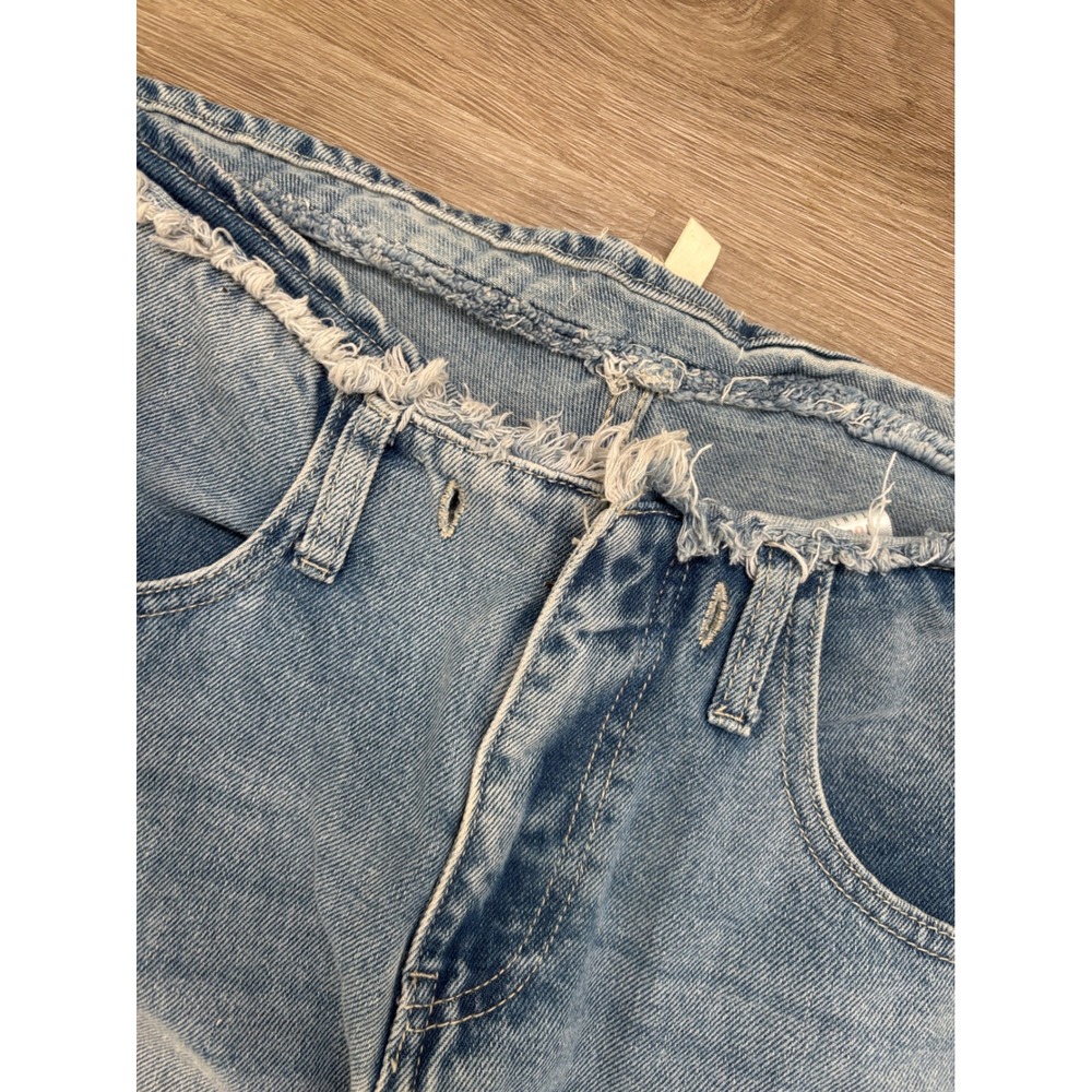 1030 T.E.N.T.H.I.R.T.Y Wide Leg Frayed Raw Edge Jeans Light Wash DM91057 5/27 - Picture 3 of 7